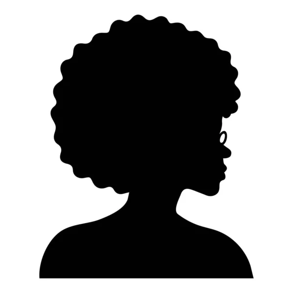 Профільний Силует Камео Красивої Чорної Жінки Афро Окулярами — стоковий вектор