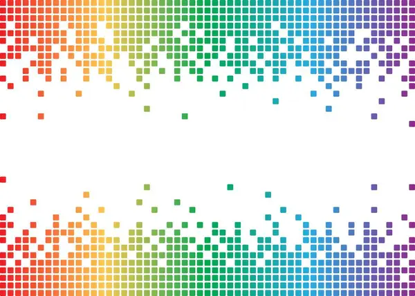 Düz Arkaplanda Gökkuşağı Bitmap Dijital Piksel Drip Deseni