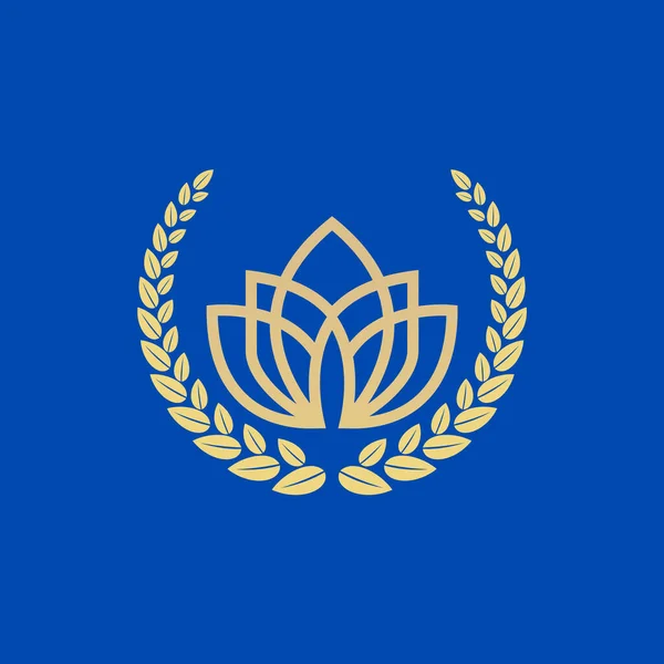 シャプラフラワーロゴデザイン シャプラロゴ Lotus Logo Lotus Shield Laurel Vector — ストックベクタ