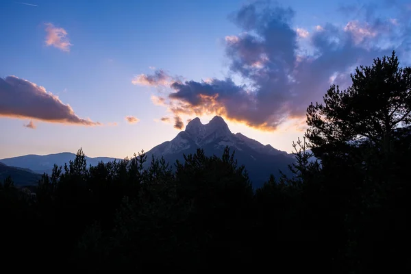 Pedraforca Sunset Cold Afternoon Spring — Stock Photo, Image