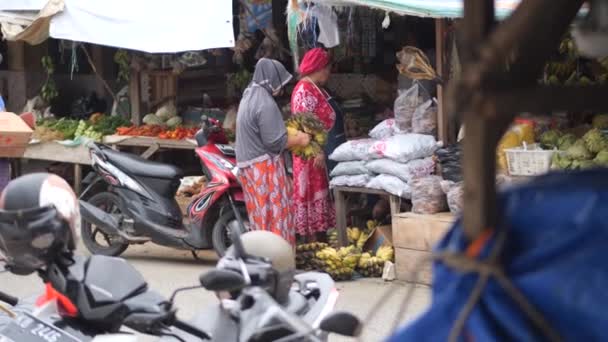 Tarakan Indonésia 2022 Atividades Transação Entre Vendedor Comprador Mercado Tradicional — Vídeo de Stock