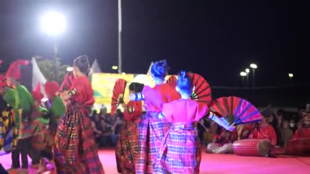 Tarakan Indonesia 10252022 Gandrang Bulo Art Performance Children Iraw Tengkayu — Stock Video