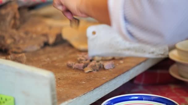 Vendedor Preparando Coto Makassar Traditonal Beef Soup Coto Makassar Comida — Vídeo de stock