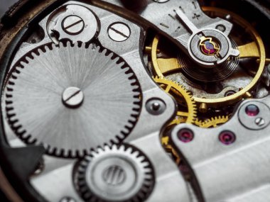 Antik minik metal clockwork kapatmak arka plan