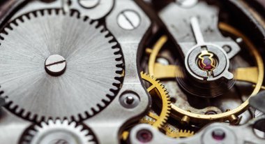 Antik minik metal clockwork kapatmak arka plan