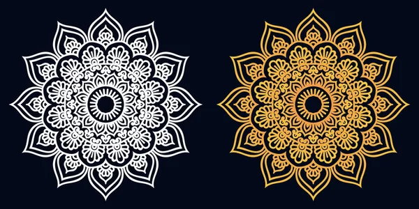 Lüks mandala arka planında altın arabesk desenli Arap İslami doğu tarzı. Ramazan Stili Dekoratif Mandala. Baskı, poster, kapak, broşür, broşür, afiş için mandala
