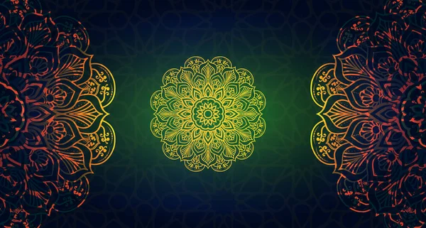 Lusso Sfondo Mandala Con Arabesco Modello Oro Arabo Islamico Stile — Vettoriale Stock