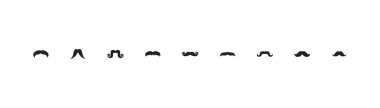 Collection of Different Mustache Styles Icons. Vector design. clipart