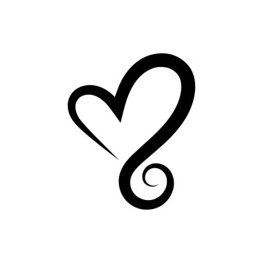Girdap Tasarımlı Stylize Heart. Vektör simgesi.