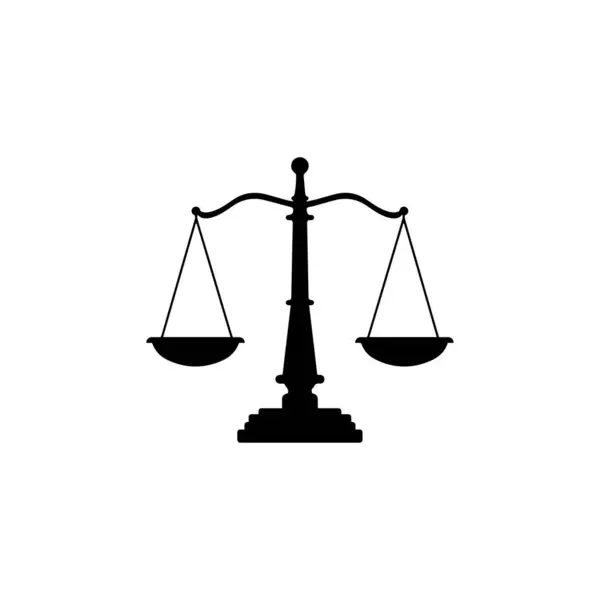 Adaletin Dengeli Ölçüleri 'nin Silueti. Vektör simgesi.