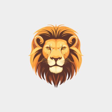 Majestic Lion Head Illustration. Vektör simgesi.