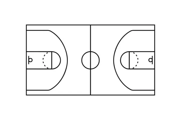 stock vector Basketball Court Diagram with Markings. Vector icon.