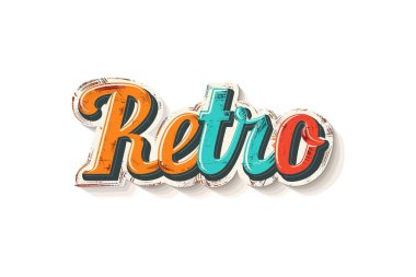 Girdaplı klasik Retro Typography. Vektör illüstrasyon tasarımı.