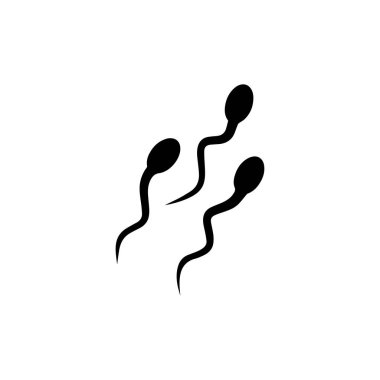 Beyaz arka planda sperm hücresi çizimi. Vektör simgesi tasarımı.