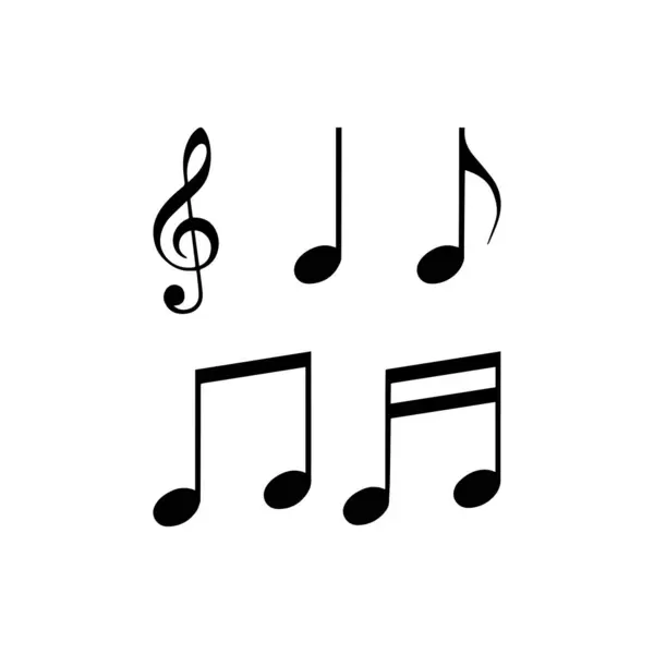 Müzik notaları ve siyah tuş sembolleri. Vektör simgesi tasarımı.