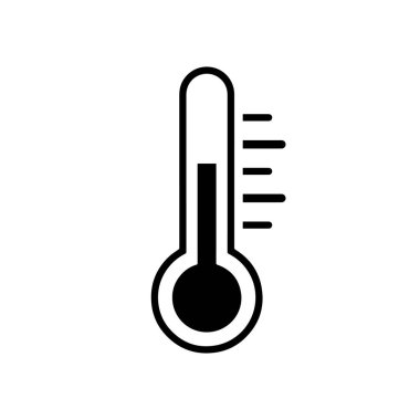 Isı ölçümünü temsil eden termometre simgesi. Vektör illüstrasyon tasarımı.