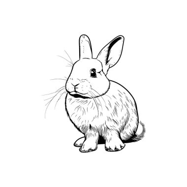 Detailed line art illustration of a rabbit. Vector illustration design. clipart