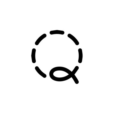 Minimalist Search Icon with Dashed Circle vector clipart