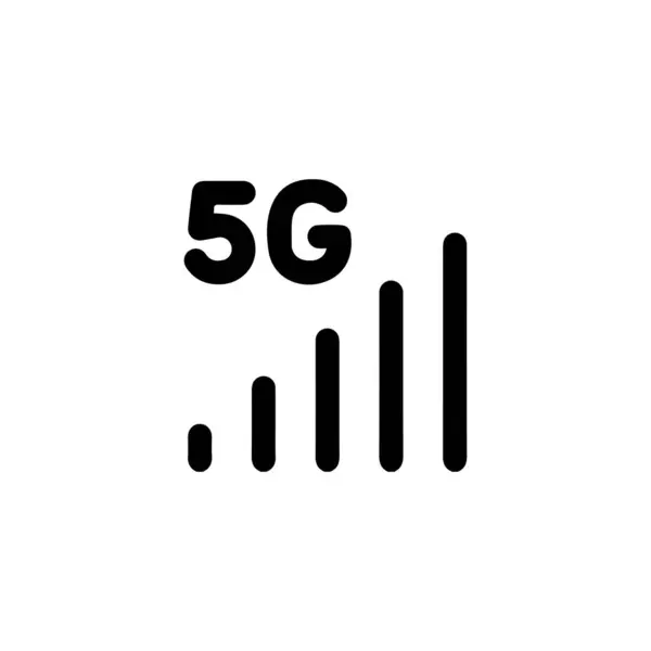 Siyah vektörde 5G Sinyal Gücü Simgesi