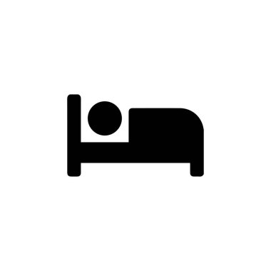 Person sleeping on bed minimal icon vector clipart