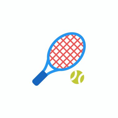 Tenis raketi ve top illüstrasyon Vektörü