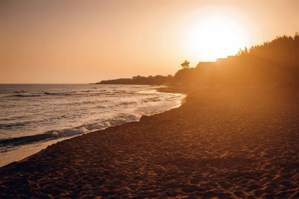Schöner Sonnenuntergang Über Dem Meer Oder Meer Lebendige Und Sanfte — Stockfoto