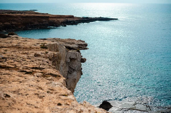Beautiful Natural Rock Arch Ayia Napa View Calm Turquoise Sea — Photo