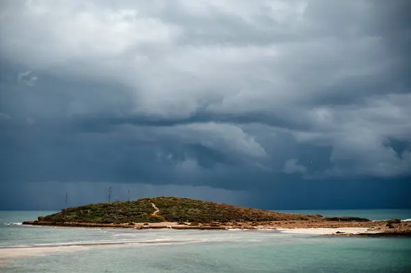 Céu Tempestuoso Dramático Sobre Mar Ilha Ayia Napa Chipre — Fotografia de Stock
