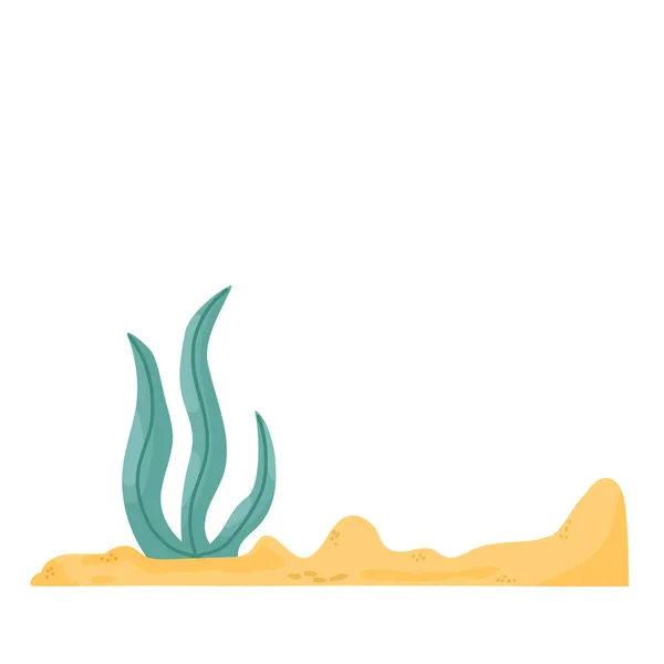 Unterwasserboden Sand Und Algen Vektorgrafik — Stockvektor