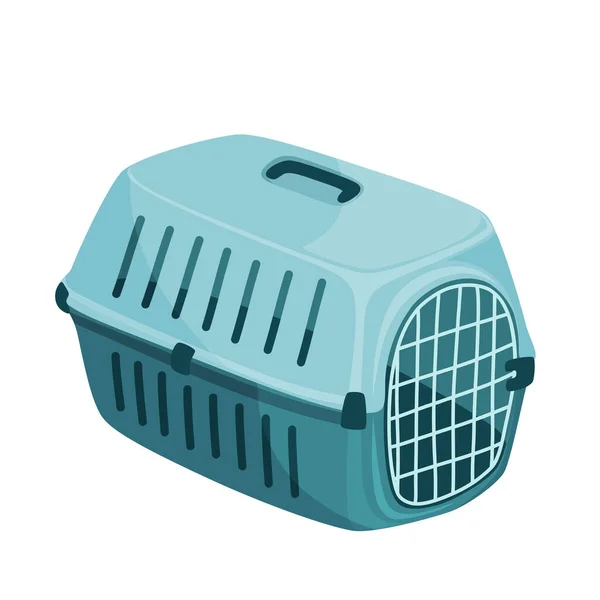 Pet Carrier Vector Cartoon Illustration Isolated White — Stock Vector