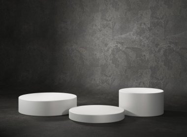 3d ürün görüntüleme beyaz stand resimleme arkaplanı