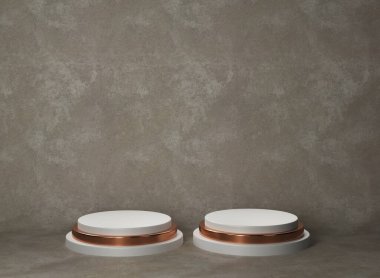 Soyut geometrik biçimlerin 3d sunumu, ürün gösterimi için podyum.