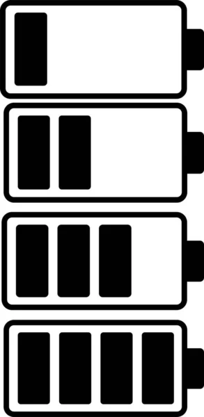 Definir Ícone Indicador Carga Carregamento Bateria Nível Energia Bateria Colecção —  Vetores de Stock