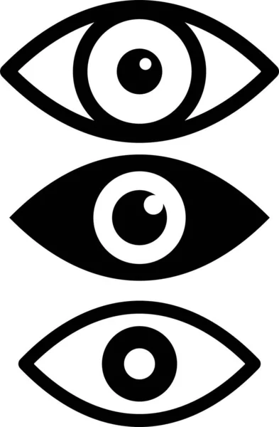 Sada Ikon Oči Symbol Zraku Skupiny Skenování Sítnice Jednoduché Oko — Stockový vektor