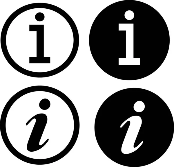 Uppsättning Informationsikon Grupp Info Point Icon Black Samling Hjälp Logotyp — Stock vektor