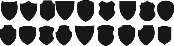 Conjunto Ícone Escudo Grupo Proteger Segurança Escudo Símbolo Qualidade Emblema — Vetor de Stock