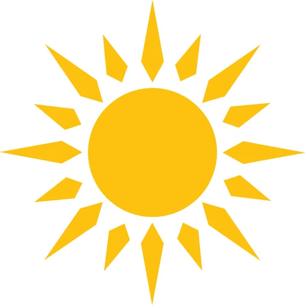 Icono Del Vector Solar Amarillo Rayo Sol Signo Sol Luz — Vector de stock
