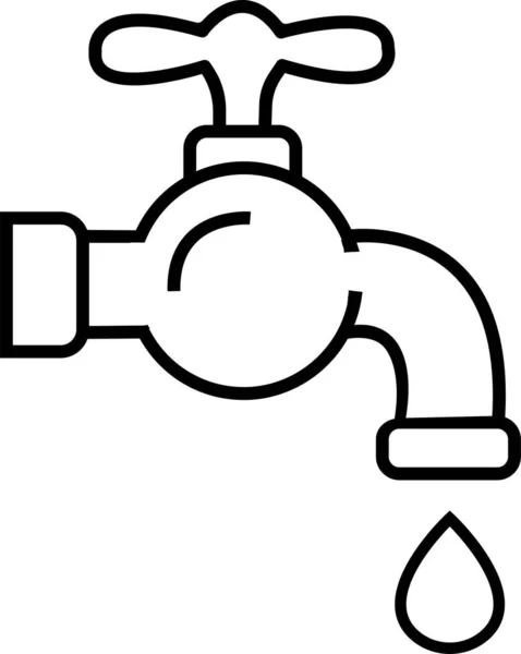 Εικόνα Βρύσης Βρύση Νερού Bathroom Βρύση Σύμβολο Περίγραμμα Στυλ Διάνυσμα — Διανυσματικό Αρχείο