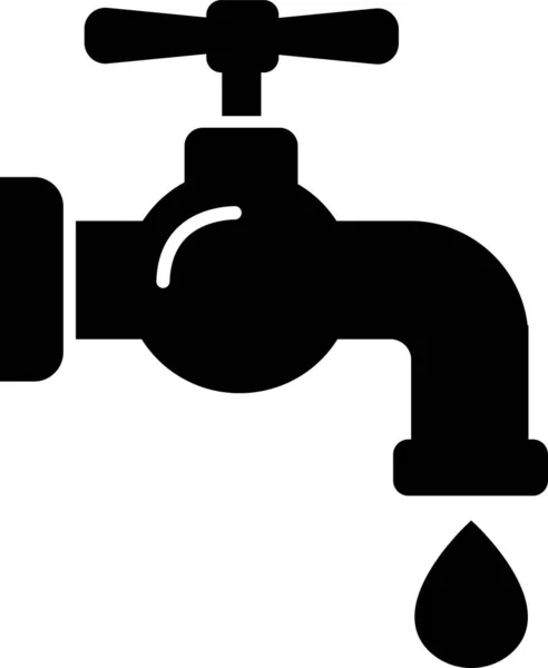 Піктограма Єднання Водяний Кран Ванній Кімнаті Кран Символ Плоский Стиль — стоковий вектор