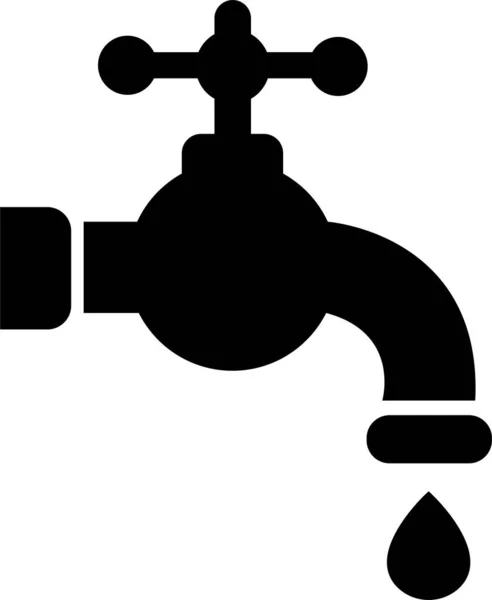 Піктограма Єднання Водяний Кран Ванній Кімнаті Кран Символ Плоский Стиль — стоковий вектор