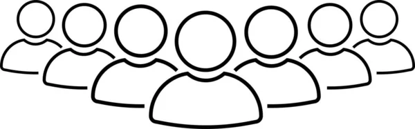 Ensemble Icônes Ligne Groupe Équipe Travailleurs Symbole Profil Utilisateur Collecte — Image vectorielle