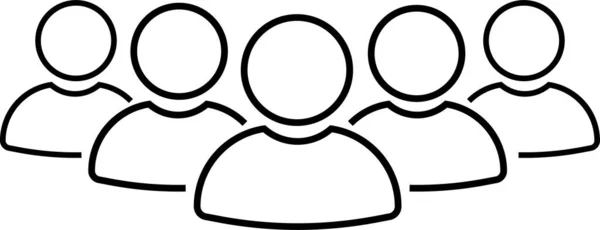 Oameni Grup Linie Icon Set Echipa Muncitori Simbolul Profilului Utilizatorului — Vector de stoc