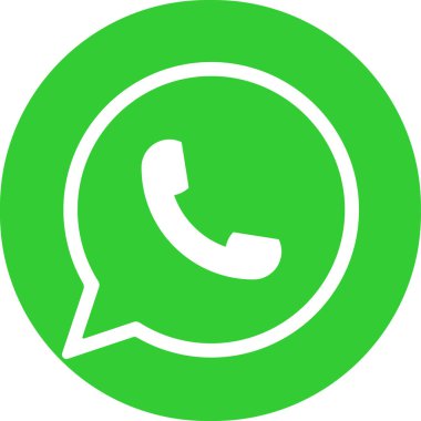 WhatsApp logo kurye simgesi. Gerçekçi sosyal medya logosu. Şeffaf arkaplanda uygulama düğmesi.