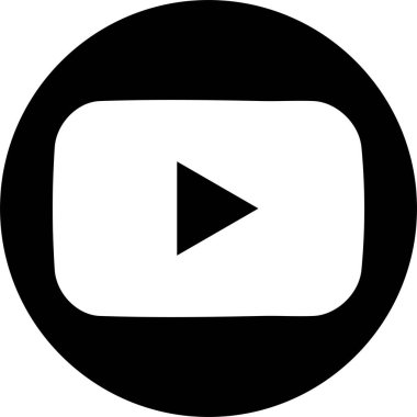 Şeffaf bir arkaplanda siyah YouTube logosu. Gerçekçi sosyal medya ikonu logoti. YouTube video ve müzik simgesi.