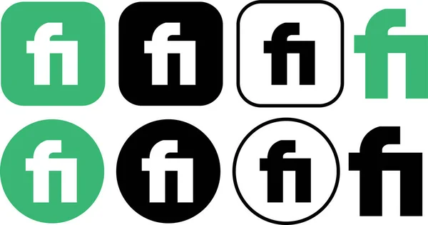 Set Van Fiverr App Icon Freelancing Market Perfect Voor Gebruik — Stockvector
