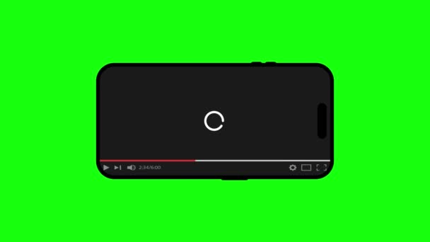 Iphone Youtube Ekran Odtwarzacza Wideo Ładowanie Materiału Względu Powolną Prędkość — Wideo stockowe