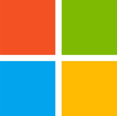 Microsoft window logo. Realistic window operating system brand logotype. Microsoft - technology corporation, computer software vector clipart