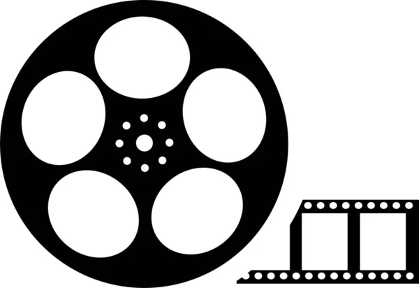 Carrete Película Cinta Cine Vieja Retorcida Película Carrete Icono Película — Archivo Imágenes Vectoriales
