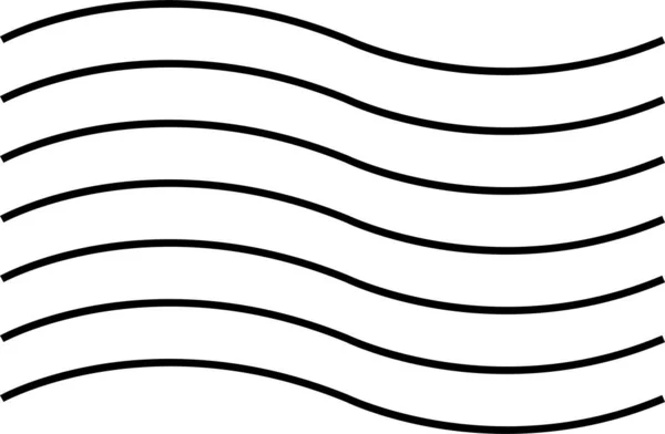 Vodní Vlny Sada Vlnitých Klikatých Čar Vlnitý Vzor Černě Zakřivené — Stockový vektor