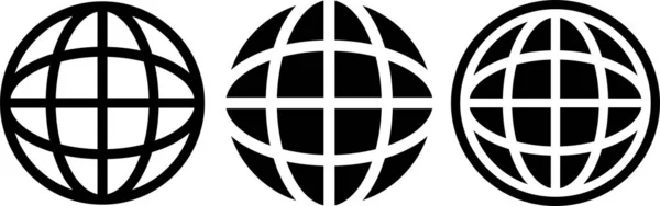 Website Internet Network Line Flat Art Icon Symbol Set Apps — Stock Vector